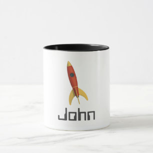 Addieren Sie Ihr Namensrocket 11 Unze. Kombinierte Tasse