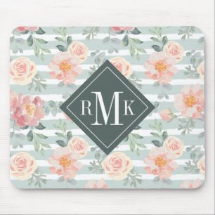 Addieren Sie Ihr Rosen-Streifen-Muster des Mousepad