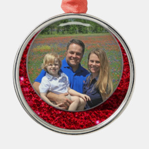 Addieren Sie Ihre Bild-Namen-Verzierung Custimize Silbernes Ornament