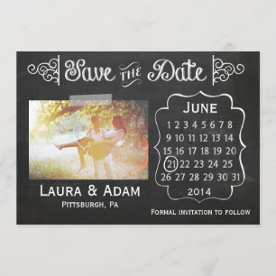 Addieren Sie Ihre eigene Foto-Tafel Save the Date