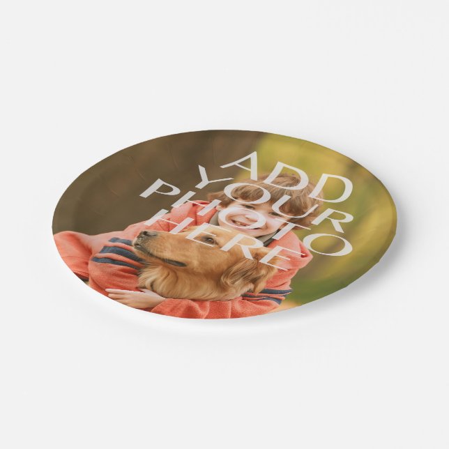 Addieren Sie Ihre eigene personalisierte Pappteller (Schrägansicht)