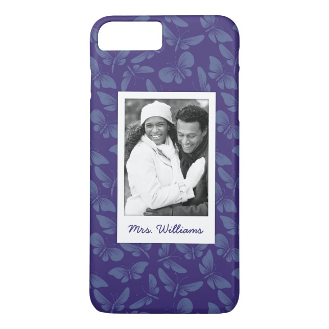 Addieren Sie Ihre lila Schmetterlinge des Foto-| Case-Mate iPhone Hülle (Rückseite)