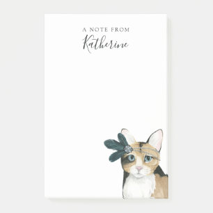 Addieren Sie Ihre Namens  Downton Katze Post-it Klebezettel