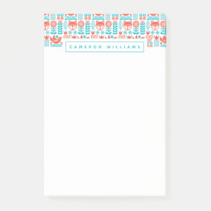 Addieren Sie Ihre Namens finnische Fox- u. Post-it Klebezettel