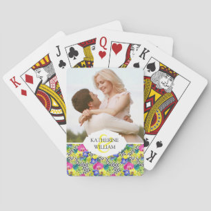 Addieren Sie Ihre Namens Orchideen-Begonie und Spielkarten