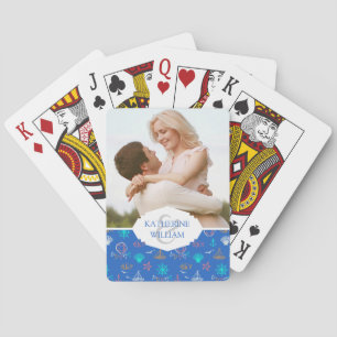 Addieren Sie Ihre Namens  Seekreide, die Muster Spielkarten