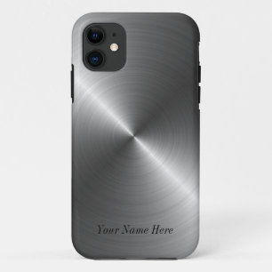 Addieren Sie Ihren Namensstahlmetallblick iPhone 5 iPhone 11 Hülle