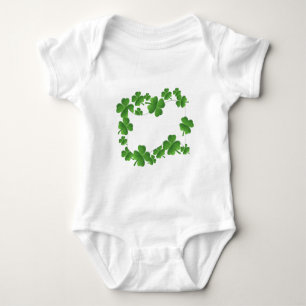 Addieren Sie Ihren Text, Kleeblattentwurf Baby Strampler