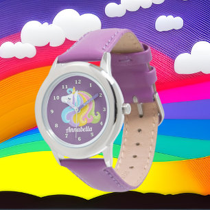 Addieren Sie magische Einhornuhr der Namensmädchen Armbanduhr