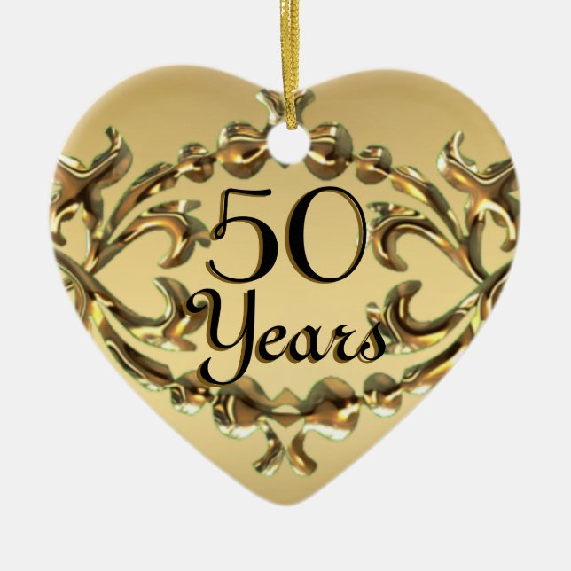 Addieren Sie Namen 50 Jahre Keramikornament (Vorne)