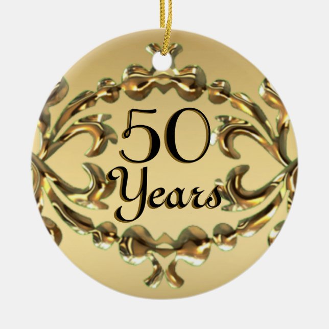 Addieren Sie Namen 50 Jahre Keramikornament (Vorne)