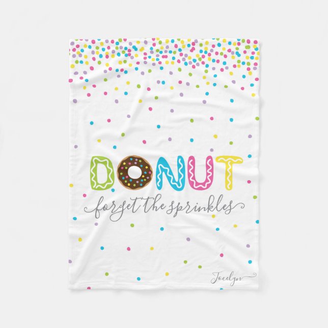 Addieren Sie Namens - personalisierter Krapfen Fleecedecke (Vorderseite)