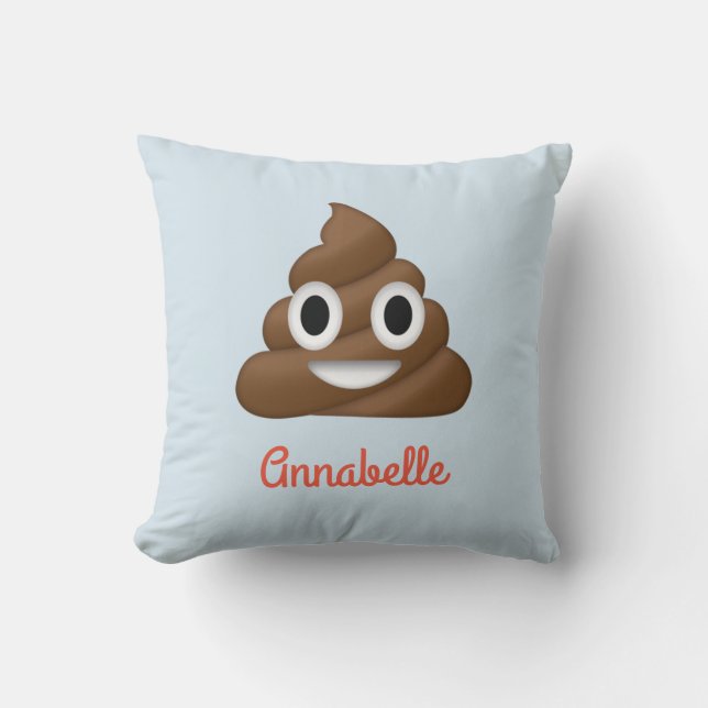 Addieren Sie Namenspersonalisiertes kacken Emoji Kissen (Vorderseite)