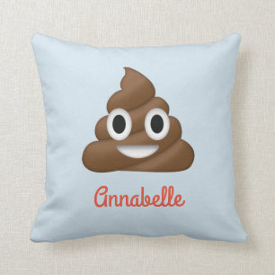 Addieren Sie Namenspersonalisiertes kacken Emoji Kissen