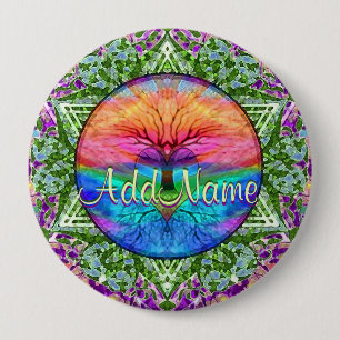 Addieren Sie Regenbogen-Herz-Baum des Namen-  Button