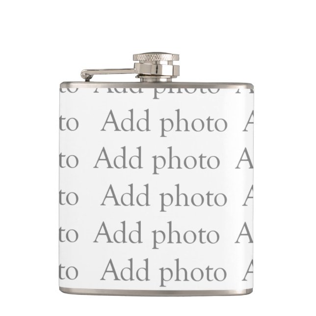 Addieren Sie unsere eigene Fotoflasche Flachmann (Vorderseite)