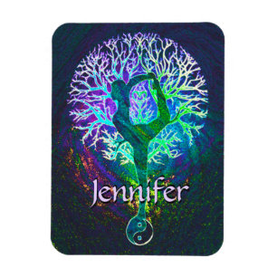 Addieren Sie Yoga-Baum des Namen-  Magnet