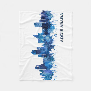 Addis Ababa Äthiopia skyline Blue Fleecedecke