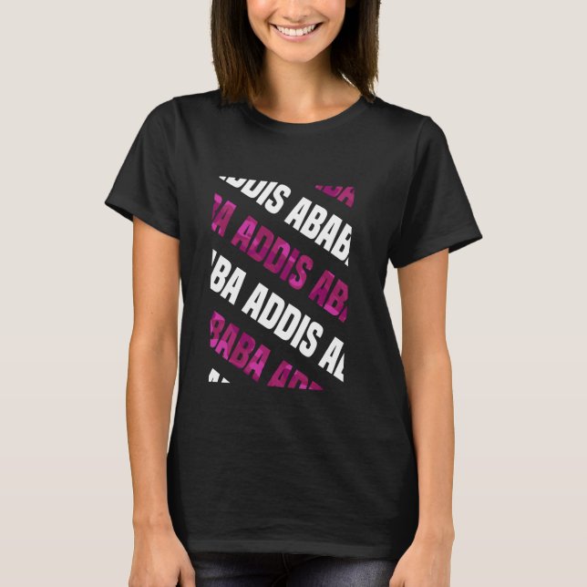 Addis Ababa Camouflage Muster Pink Camouflage T-Shirt (Vorderseite)