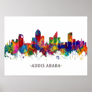 Addis Ababa Ethiopia skyline Poster