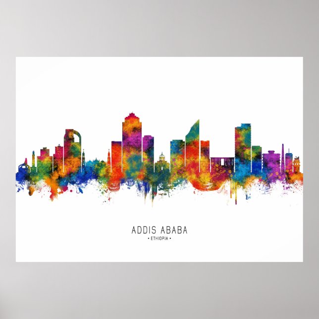 Addis Ababa Ethiopia skyline Poster (Vorne)