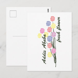 Addis Ababa Fresh Flower – Colorful Floral Art Postkarte