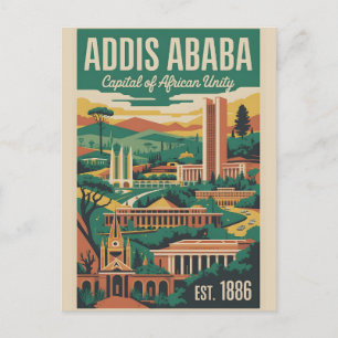 Addis Abeba Äthiopien Retro-Reiseposter-Kunst Feiertagspostkarte