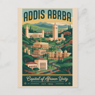 Addis Abeba Äthiopien Retro-Reiseposter-Kunst Postkarte