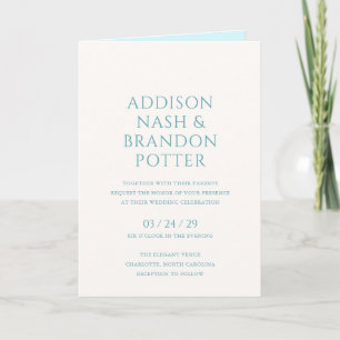 Addison Aquamarin Green Classic Hochzeit Einladung