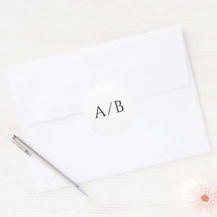 Addison Black and White Classic Elegante Hochzeit Runder Aufkleber