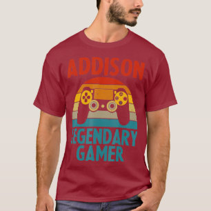 ADDISON Gift Name Personalisiert Funny Gaming Geek T-Shirt