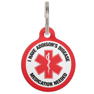 Addison-Krankheit Medizinischer Alarm Halsbandanhä Haustiermarke