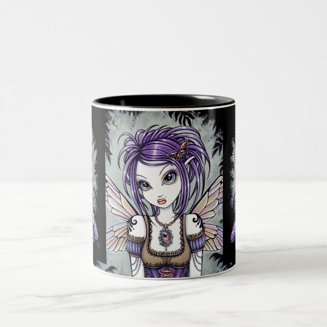 "Addison" nebelhafte Libellen-Fee-Tasse Zweifarbige Tasse (Mittel)