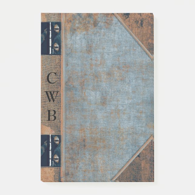 Addison Spencer Altes Buch Cooles Monogramm Post-it Klebezettel (Vorderseite)