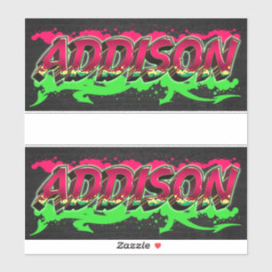 Addison Vorname Name Graffiti Aufkleber Sticker