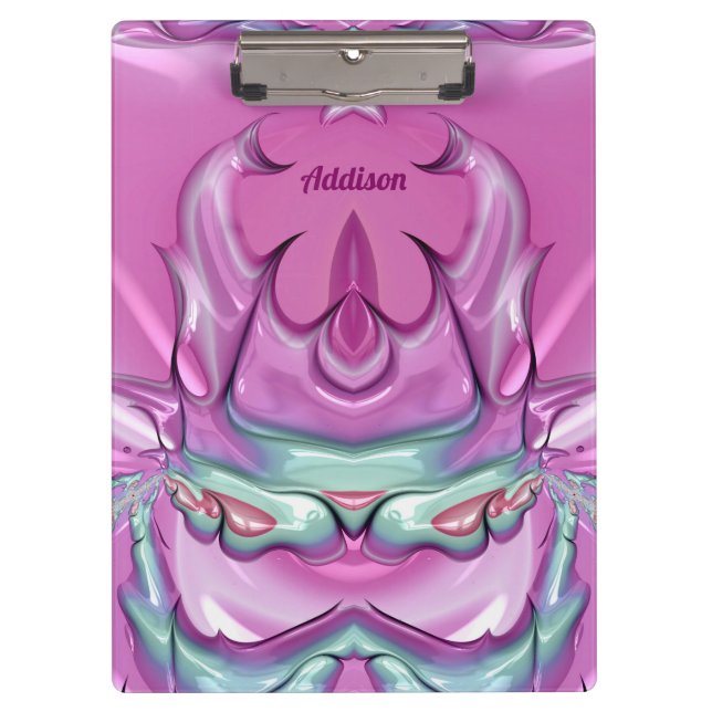 ADDISON ~WOW! STÄRKEN! Rosa Grau Weiß und Cerealie Klemmbrett (Vorderseite)