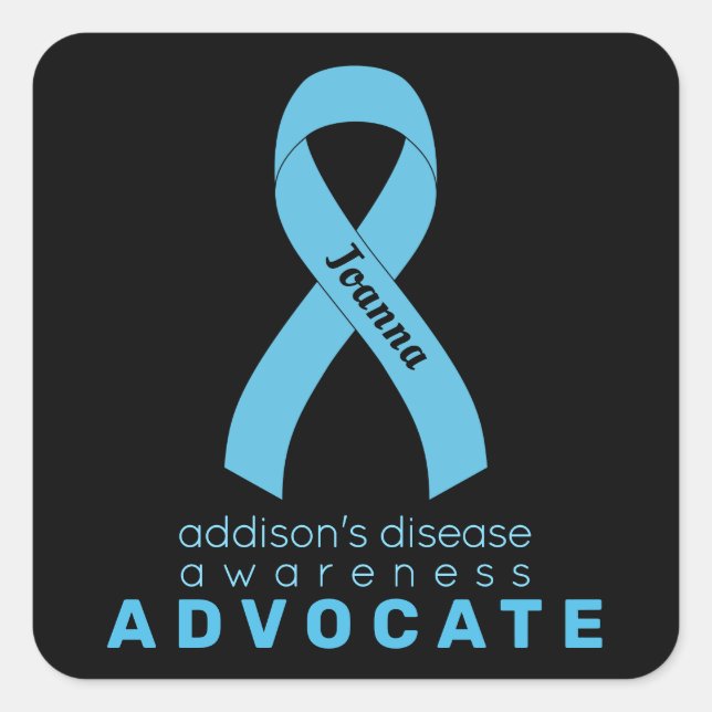Addison's Disease Advocate Black Square Sticker (Vorderseite)