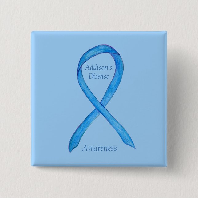 Addison's Disease Awareness Custom Ribbon Art Butt Button (Vorderseite)