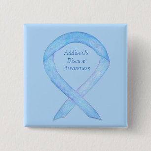 Addison's Disease Awareness Custom Ribbon Art Butt Button