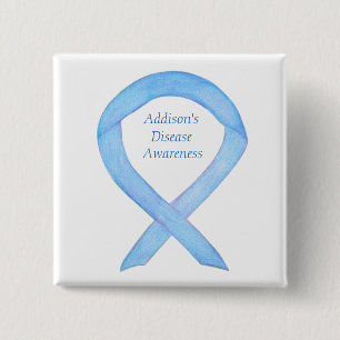 Addison's Disease Awareness Custom Ribbon Art Butt Button