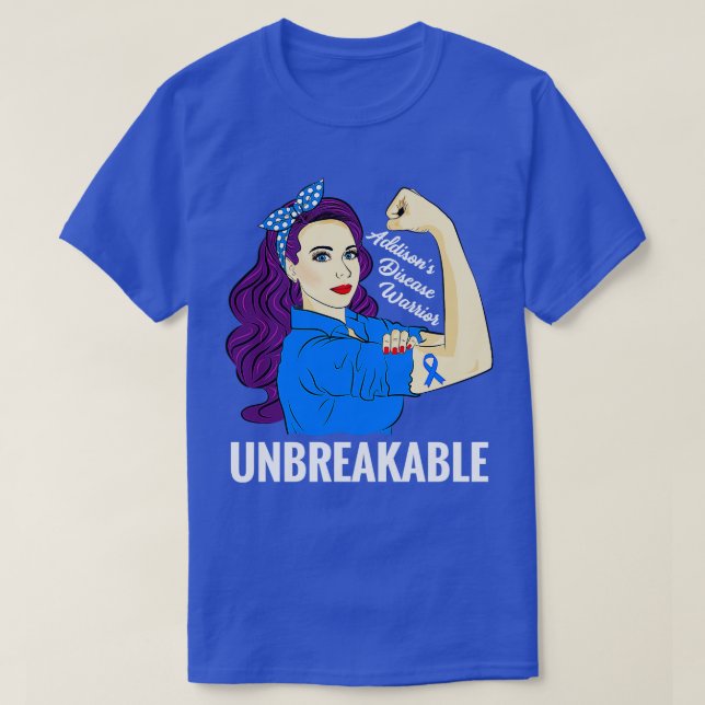 Addisons Disease Awareness Warrior Unbreakable T-Shirt (Design vorne)