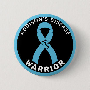 Addison's Disease Warrior Ribbon Black Button