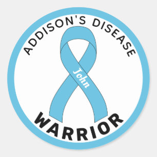 Addison's Disease Warrior Ribbon White Runder Aufkleber
