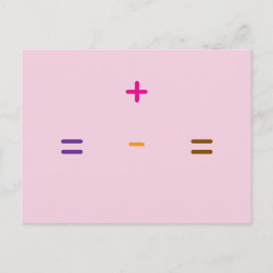 Additions-, Subtraktionssymbole Postkarte