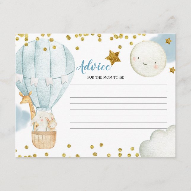 Addon Card Blue Hot Air Ballon Jungle Begleitkarte (Vorderseite)