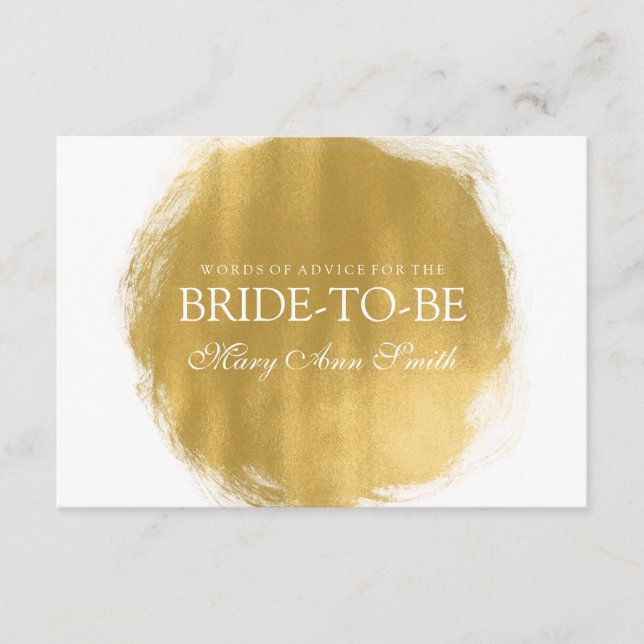 Addon Card Brautparty Gold Paint Look Hinweiskarte (Vorderseite)