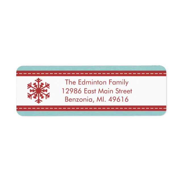 Address Label Modern Blue Merry Little Christmas (Vorne)