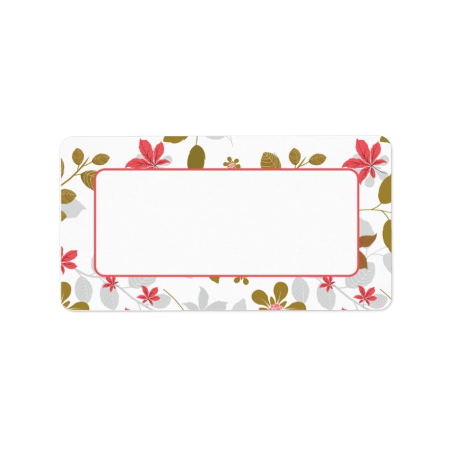 Address Stickers Red Brown Blätter Adressaufkleber (Vorne)