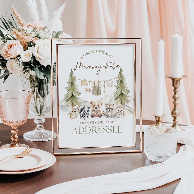 Addressee Woodland Adventure Boy Baby Shower Poster (Von Creator hochgeladen)