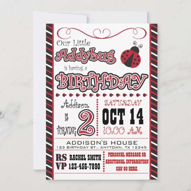 Addybug 2. einladung (Vorderseite)